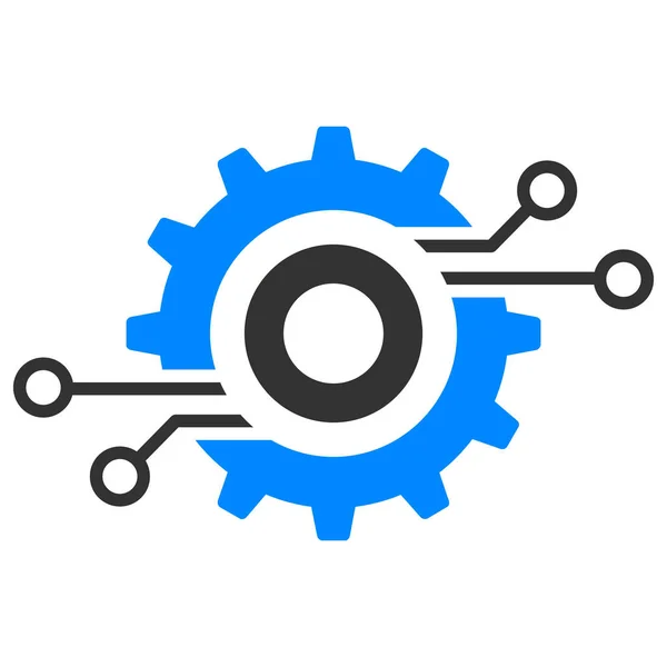 Nanobot Circuit Wheel Raster Icon Flat Illustration — Stockfoto