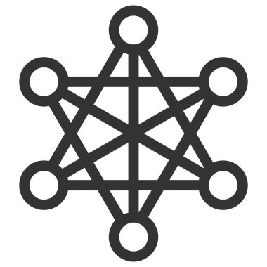 Yıldız Ağı Raster Simgesi Düz Çizim