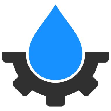 Su Endüstrisi Raster Simgesi Düz Çizim