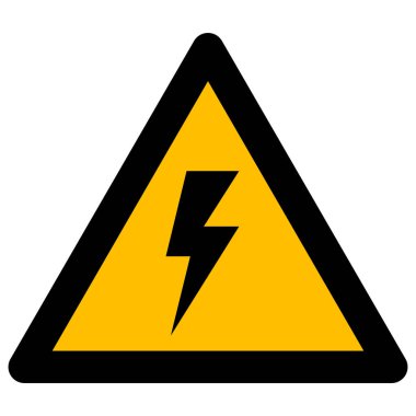 Elektrik Vuruşu Uyarı Raster Simgesi Düz Çizim