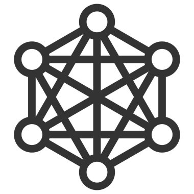 Ağ İlişkileri Raster Simgesi Düz Çizim