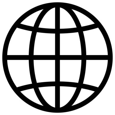 Globe Raster Simgesi Düz Çizim