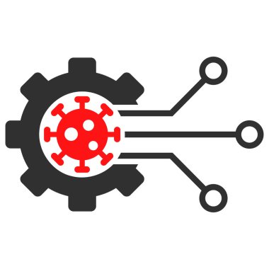 Virüs Mühendisliği Raster Simgesi Düz Çizim