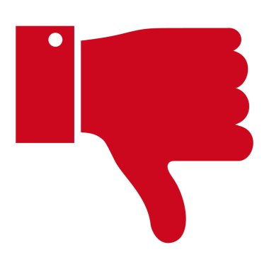 Başparmak Aşağı V3 Raster Simgesi Düz Çizim