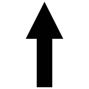 Yukarı Ok Raster Simgesi Düz Çizim