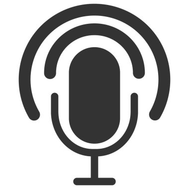 Podcast Raster Simgesi Düz Çizim
