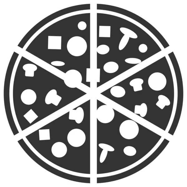 Porcje pizzy Raster Ikona płaska ilustracja — Zdjęcie stockowe