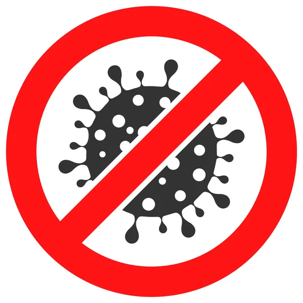 Σταματήστε Coronavirus Raster εικονίδιο επίπεδη απεικόνιση — Φωτογραφία Αρχείου