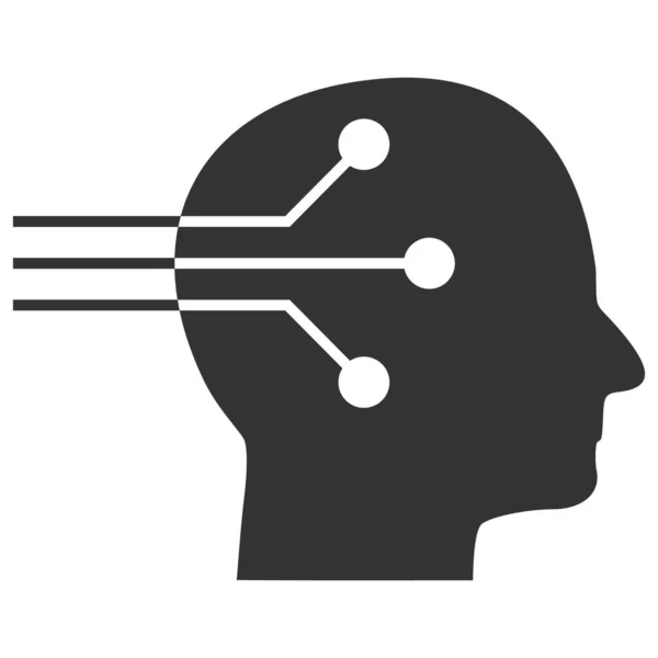 Neural Interface Raster Icon Flat Illustration — Stock Photo, Image