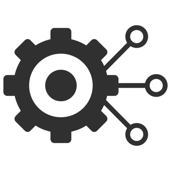 Gear Connections Raster Icon Flache Illustration — Stockfoto