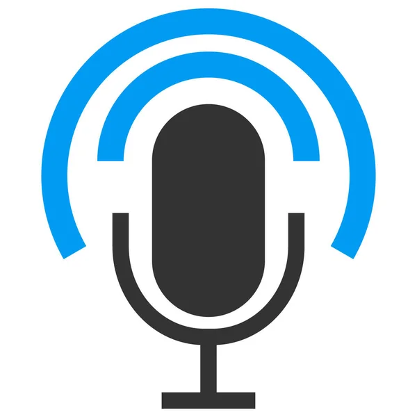 Podcast Microfoon Raster Icon Flat Illustration — Stockfoto