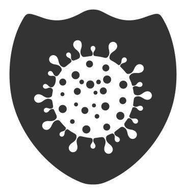 Virüs Kalkanı Vektör Simgesi Düz Çizim