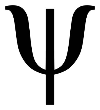 Psi Yunan Küçük Harf Vektörü Simgesi Düz Çizim