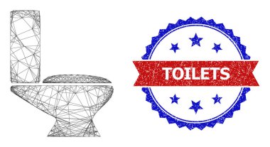 Ağ Tuvalet Ağı ve Sıkıntı İki Renkli Tuvaletler Filigranı