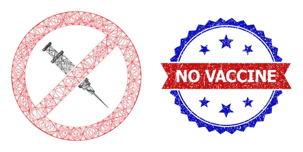 Ausgeschlüpft Stop Vaccine Web Mesh und unsaubere Bicolor Kein Impfstoff-Wasserzeichen — Stockvektor