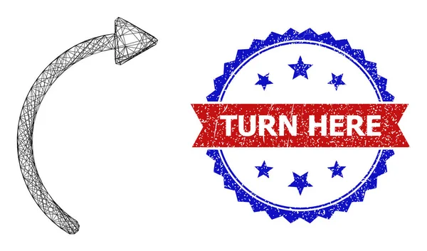 Ağ Döndürme Sağ Ağ Ağı ve Kirli Çift Renk Çevirme Burayı Mühürle