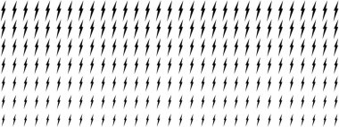 Şimşek deseni. Elektrik flaş ışığı dokusu. Beyaz arka planda siyah saldırı şekilleri. Güç ya da tehlike, hız ya da saldırı, şok ya da bum çizgi film etkisi. Vektör grafik illüstrasyonu.