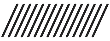 Kesik izleri. Beyaz arka planda tekrar eden ince siyah dikişli çizgiler. Paralel düz çubuklar. Eğik nakış izi. Soyut minimalist tasarım. Vektör grafik illüstrasyonu.