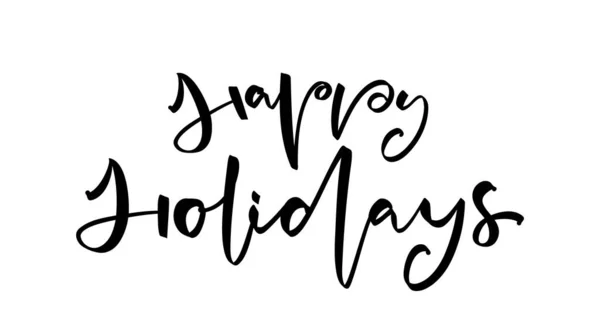 Handwritten elegant modern brush lettering of Happy Holidays isolated on white background — стоковий вектор