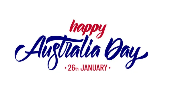 Handgeschreven kalligrafie moderne borstel belettering van Happy Australia Day — Stockvector