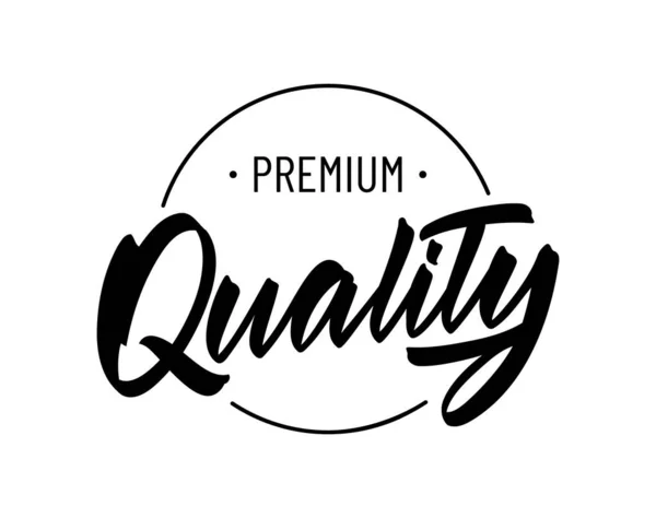 Ručně psané moderní písmo kompozice Premium Quality na bílém pozadí — Stockový vektor