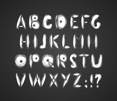 El çizimi yazı tipi. Tahta zemin üzerinde İngilizce Abc alfabesi