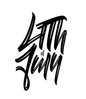 4 Temmuz 'un el yazması kompozisyonu. Bağımsızlık Gününüz kutlu olsun..