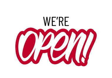 Vektör illüstrasyonu: Açık Olduğumuzun el yazısı