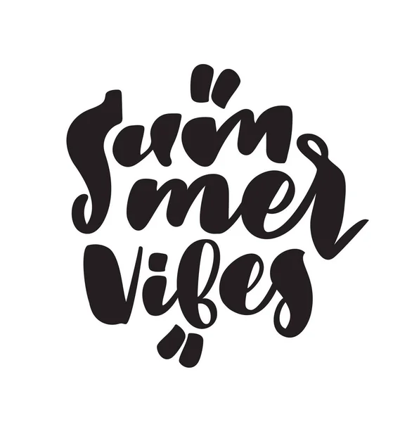 Tipo scritto a mano composizione lettering di Summer Vibes su sfondo bianco — Vettoriale Stock