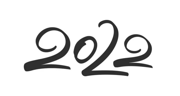 Handgeschreven borstelbelettering van 2022. Gelukkig Nieuwjaar. Chines kalligrafie — Stockvector