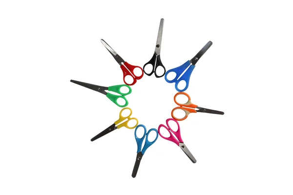 Bright scissors for kids on white background — Stock Photo, Image