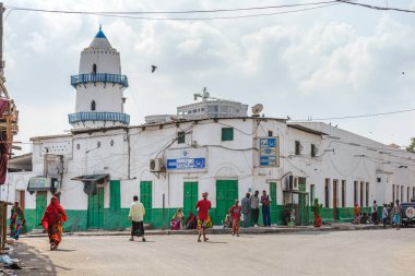 Djibouti,Republic of Djibouti/February 3,2013:View of the mosque in downtown Djibouti. clipart