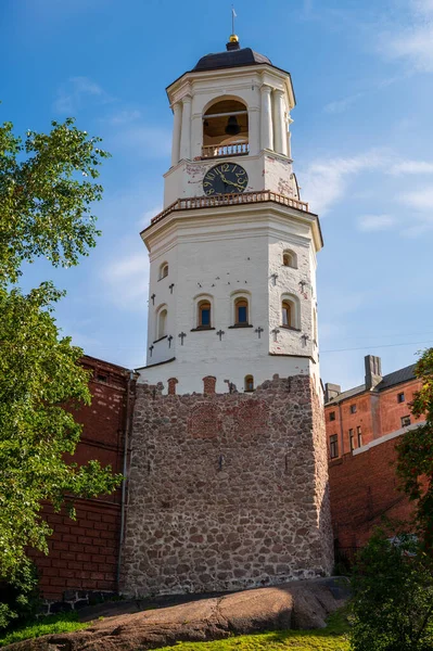 Vyborg Ruská Federace Září 2020 Vyborg Clock Tower Zvonice Vyborgské — Stock fotografie