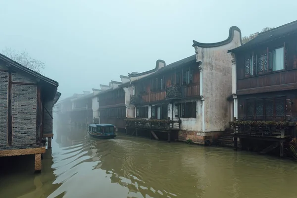 Wuzhen China Mars 2012 Forntida Byggnader Utmed Kanalen Wuzhen Stad — Stockfoto