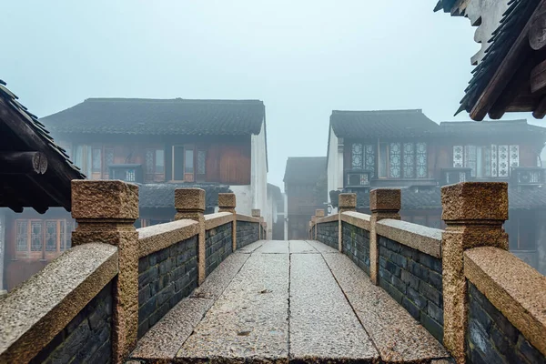 Wuzhen China March 2012 Ancient Bridge Canal Учжэнь Город Воде — стоковое фото