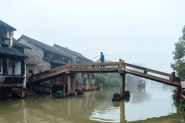 2012 Wuzhen China March 2012 Ancient Bridge Canal 부젠은 도시입니다 — 스톡 사진