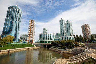 Pyongyang, Kuzey Kore-12 Ekim 2017: Ryemeong Caddesi 'nde yeni yerleşim yeri