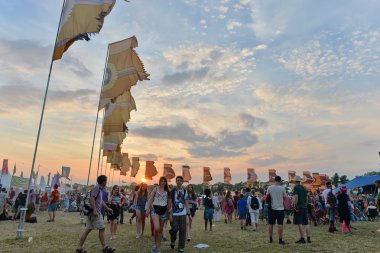 Revellers womad festivalinde toplamak