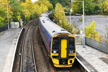 A train arrives at the town station