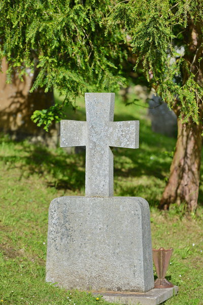 Tombstone and Christian Cross   