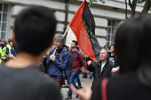 Manifestantes se reúnem contra o setor público — Fotografia de Stock