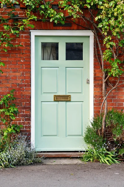 Beautiful Front Door of a Red Brick House — Stock Photo, Image