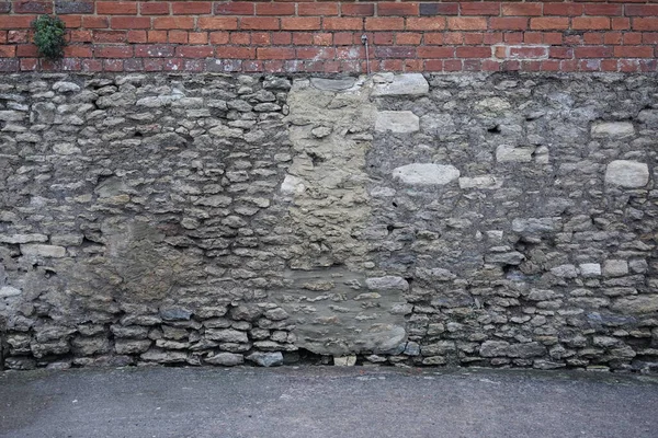 Vieux Mur Briques Avec Ciment — Photo