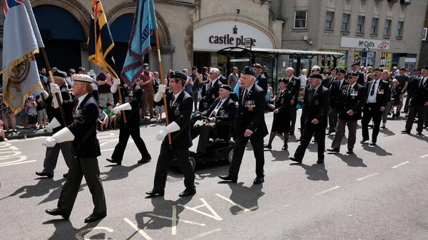 Trowbridge Großbritannien Juni 2019 Marschierende Soldaten Der Armee Nehmen Einer — Stockfoto