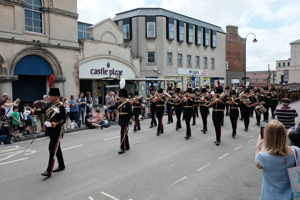 Trowbridge Großbritannien Juni 2019 Marschierende Soldaten Der Armee Nehmen Einer — Stockfoto