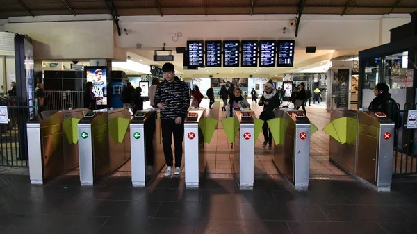 Мельбурн Австралия Августа 2018 Года Вид Ворота Турникета Железнодорожном Вокзале — стоковое фото