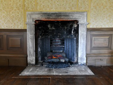 Taklit elektrikli şöminesi var.