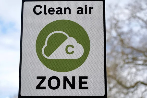 View Generic Clean Air Congestion Zone Charge Sign — Stock Photo, Image