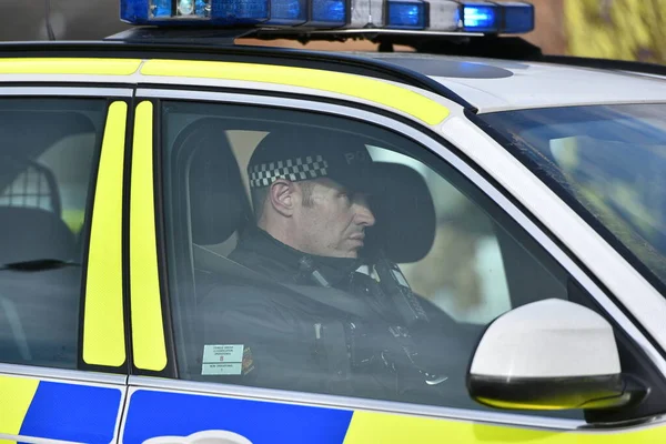 Salisbury Marea Britanie Martie 2018 Ofițer Poliție Care Conduce Mașină — Fotografie, imagine de stoc