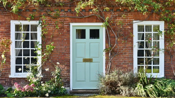 Puertas Madera Casa Moderna Detalles Exteriores — Foto de Stock